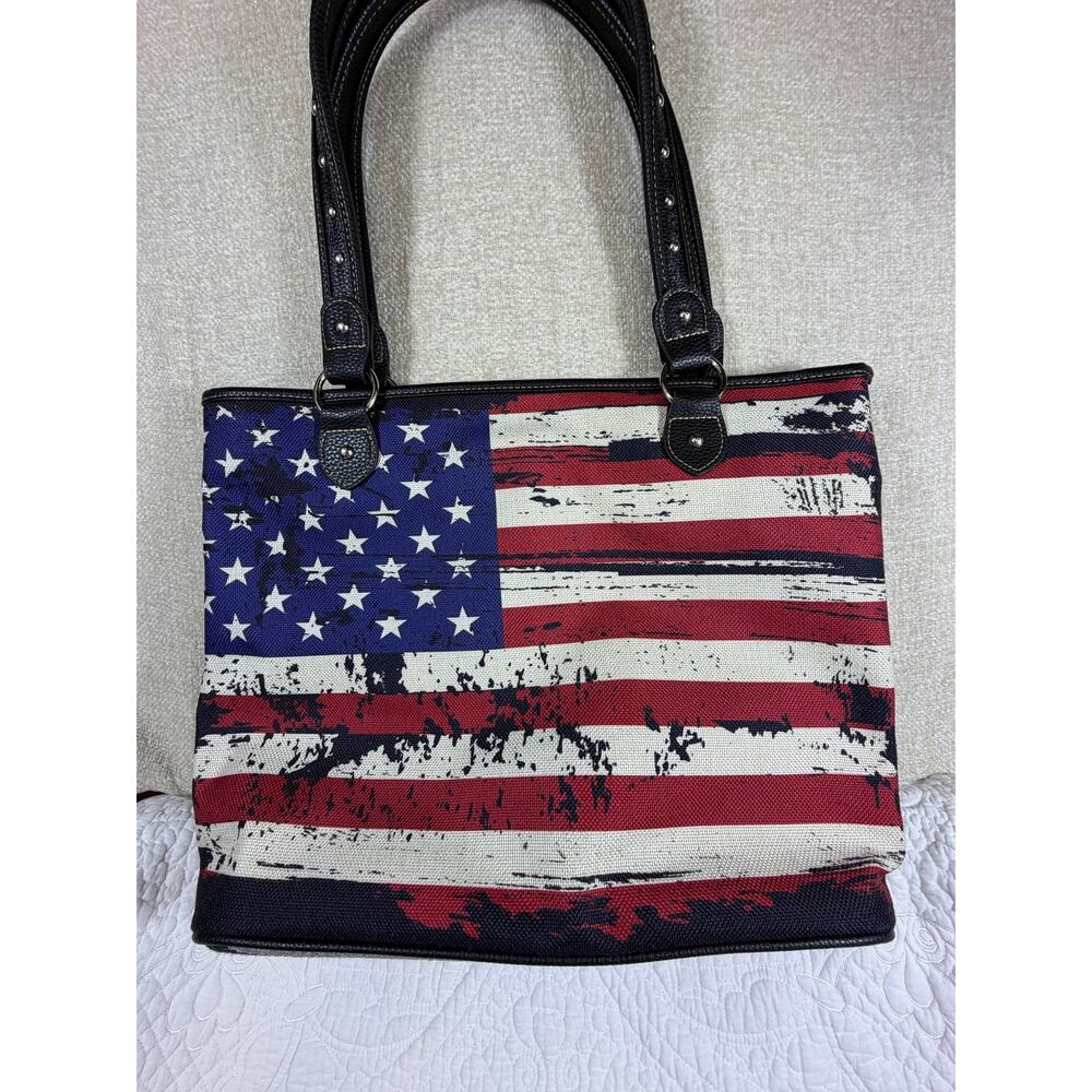 Montana West Women's Patriotic Aztec Western Purse Red White Blue Shoulder Bag - Picture 9 of 13